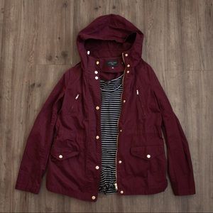 Burgundy gold button jacket